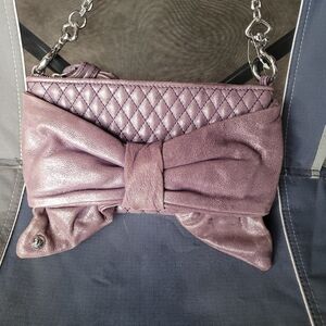 Juicy Couture Lilac Shimmer Quilted Bow Shoulder Bag
